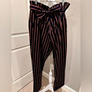 Zara Paper Bag Pants, Navy, Size XL